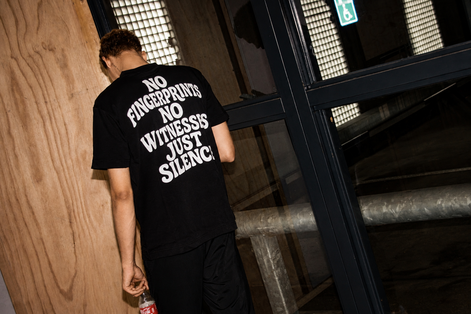 Close-up of the front graphic on the signature tee