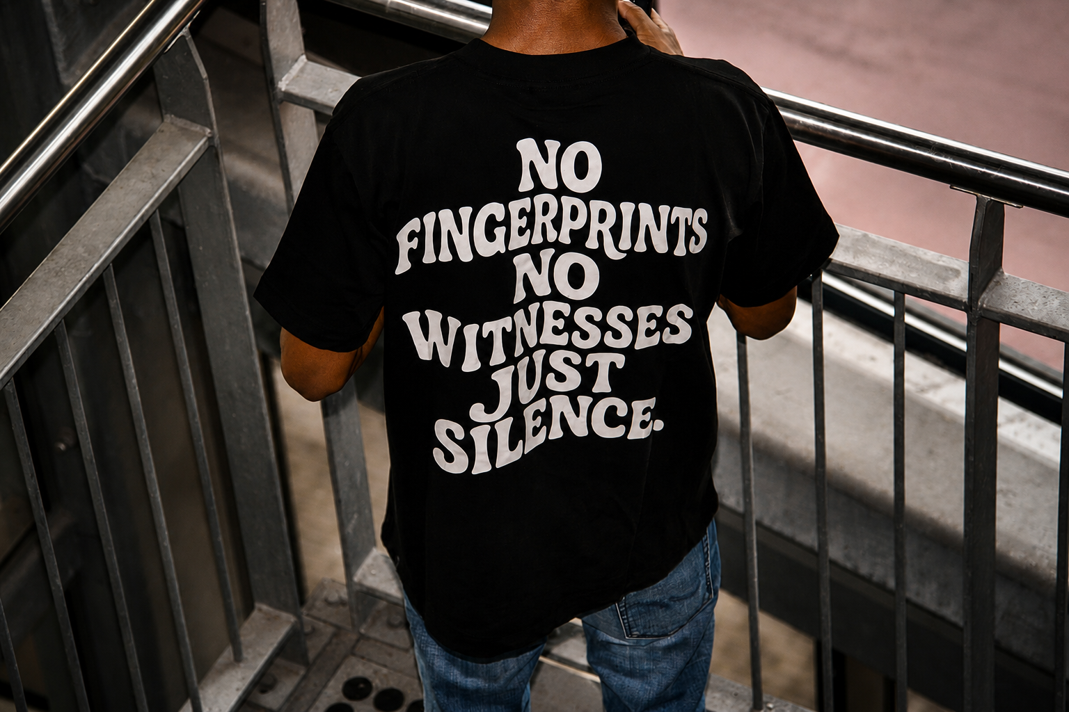 Raised in the Hood signature tee, detail view